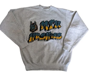 Vintage MTU Michigan Tech Huskies graues Sweatshirt Graffiti EUC M hergestellt in den USA MV Sport - Bild 1 von 14