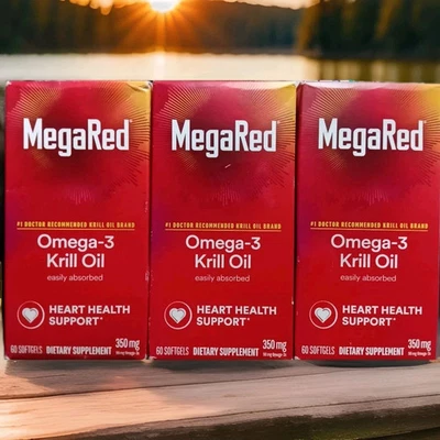 3 MEGARED OMEGA-3 ACEITE DE KRILL 350MG SUPLEMENTO PARA LA SALUD DEL CORAZÓN 60 X3 180 CÁPSULAS BLANDAS!!!! Foto 1 de 4