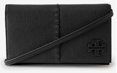 NWT TORY BURCH $310 MCGRAW BLACK WALLET CROSSBODY BAG - Image 1 of 4