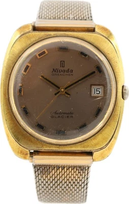 Vintage 36mm Nivada Antarctic Glacier Men's Automatic Wristwatch 2472 Swiss - Image 1 of 4