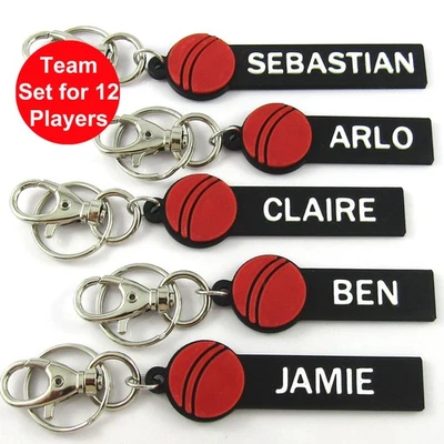 Team Set of 12 Personalised Cricket Name Keychain Select Colours - image 1 of 3