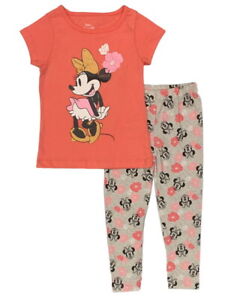 Disney ☆ Toddler Girls' Minnie Mouse Smile Short Sleeve Top and Leggings ☆ 