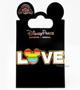 Disney 2023 Pride Collection Pin MICKEY MOUSE "LOVE" Rainbow New Authentic Pin - Picture 1 of 7