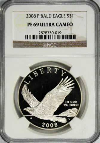 2008-P Bald Eagle Commemorative Dollar NGC PF 69  #GA3-19 Cover