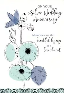 On Your Silver Wedding Anniversary - Anniversary Greeting Card - 03541 - Picture 1 of 2