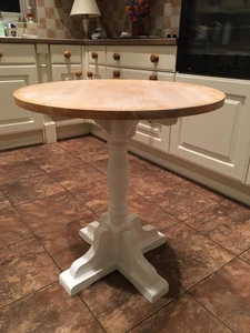 Farmhouse Small Round Table Kitchen Breakfast Bedroom Seat 2 Shabby Chic - Picture 1 of 8