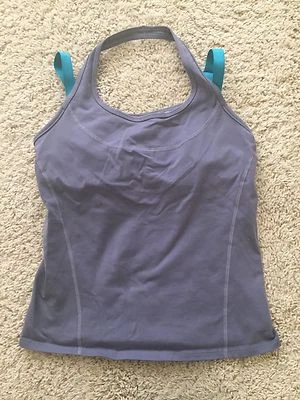 Gap Fit GapFit Racerback Workout Tank средний M встроенный бюстгальтер серый зеленый с подкладкой  - Изображение 1 из 3