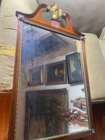 Vintage Gump's Of San Francisco Wall Mirror-39.0" Tall x 28.5" Wide x 1.25" Deep Cover