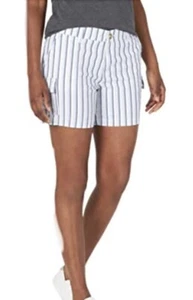 Lee Womens Ultra Soft Waistband Mid Rise Striped Cargo Shorts Size 18M NWT - Picture 1 of 1