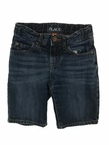 Place Kid's Denim Shorts Unisex Size 5 W22 - Blue - Adjustable Elastic Waist - Picture 1 of 7