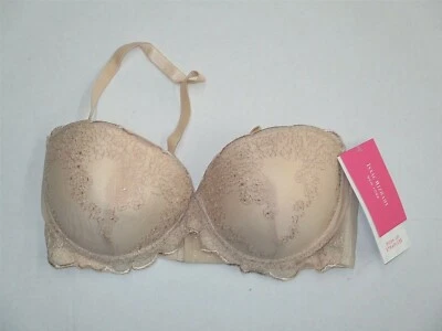 920X04 Isaac Mizrahi IM15692 Lace Detail Push Up Convertible Bra 34D Beige - Image 1 of 2
