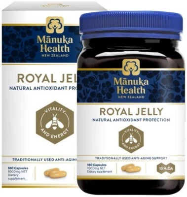Manuka Health Royal Jelly Capsules 180 - NEW ZEALAND made - Image 1 of 3