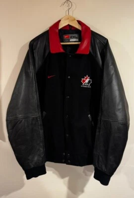 Chaqueta de hockey 100 % auténtica Nike Team Canada Olympics talla XXL X cuero grande Foto 1 de 4