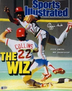 OZZIE SMITH METALLIC 11X14 SI PHOTO ST. LOUIS CARDINALS HOF AUTOGRAPH BAS 545 - Picture 1 of 1