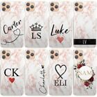 Personalised Initial Phone Case For Samsung S21/S21+ Pink Marble Hard Cover