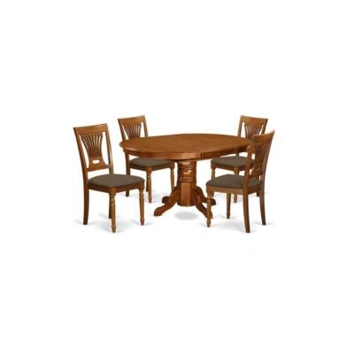 AVPL5-SBR-C 5 Pc set Avon offering Leaf and 4 Fabric Kitchen Chairs in... - Image 1 of 4