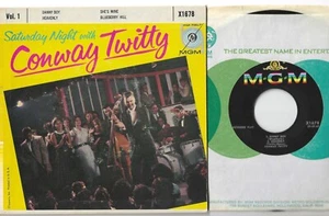 CONWAY TWITTY 45 EP MGM "SATURDAY NIGHT WITH..." NEAR-MINT DISC, VG++ COVER - Imagen 1 de 2