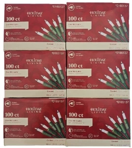 Holiday Living 100 ct Clear Mini Light String Lights Christmas Party Lot of 6 - Picture 1 of 2