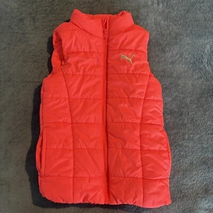 Puma Girls Hot Pink Full Zippered Puffer Vest Size Small 7-8 Kids Clothing - Picture 1 of 11