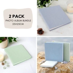 2 Pack Traditional Book Bound Photo Album 25cm x 25cm | 30 pages / 60 sides - Picture 1 of 13
