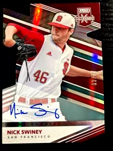 2020 PANINI ELITE EXTRA EDITION NICK SWINEY RED DIE CUT AUTO 33/87 - Picture 1 of 4