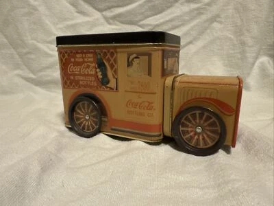 Vtg 1995 Coca Cola Delivery Yellow Truck Shaped  Collector Tin Storage Box - Image 1 of 4