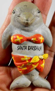 vintage Santa Barbara California beach dolphin travel souvenir fridge magnet - Picture 1 of 10