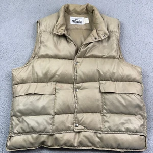 Vintage Woolrich Vest Mens Large Beige 550 Down Fill Puffer Outdoor Gorpcore - Picture 1 of 14