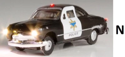 N Scale - "Police Car" Just Plug Illuminated Vehicle,  WOO-JP5613 - Image 1 of 4