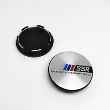 4 x 50.5 mm /  45 mm SSR Silver Wheel Center Cap Hubcaps Rim Caps Hub Caps Badge