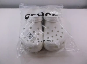 New In Bag Crocs Unisex Classic Clog 10001-100 White Size Men -9 Women -11 - Picture 1 of 6