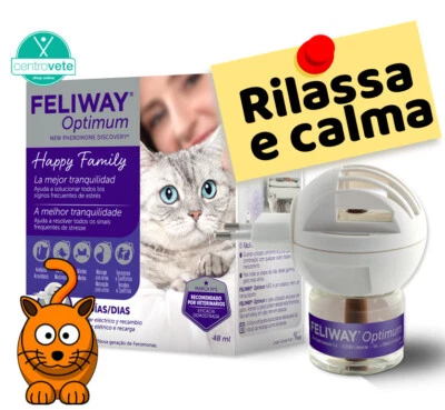 FELIWAY Optimum → Ricarica e Diffusore 48 ml - Rilassa e Tranquillizza i GATTI - Immagine 1 di 2