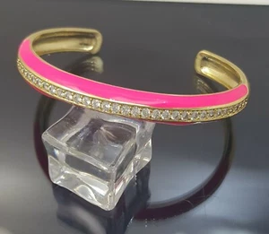 18K Gold Filled Stunning Italian Simulated Diamond 18ct GF Open Bangle 6cm - Picture 1 of 11