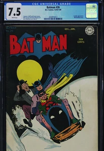BATMAN #26 - CGC-7.5, - WP - 1er Trineo Batman - Edad de Oro - Imagen 1 de 3