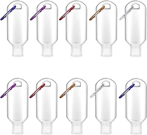 Travel Bottles with Keychain (10 Pcs), 1.7Oz (50Ml) Portable Plastic Leakproof S - Picture 1 of 12