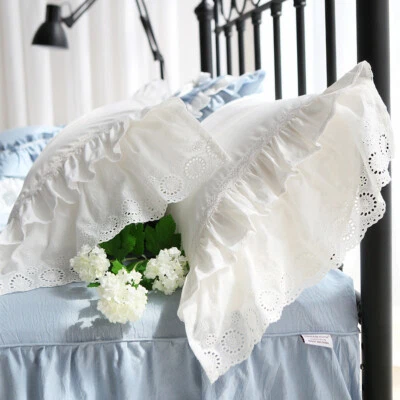 2pcs white Embroidered pillow case European princess pillowcases princess style - Image 1 of 3