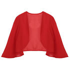 Womens Cape Breathable Cardigan Evening Shrug Wrap High-Low Shawl Solid Color