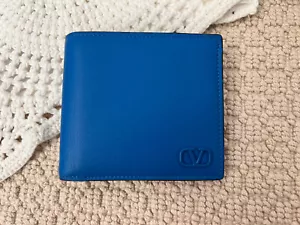 Valentino Garavani VLOGO Leather Wallet BERMUDA BLUE - Picture 1 of 8