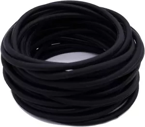 24 Piece Black Rubber Gummy Silicone Bracelets Jelly Soft Wristbands Black - Picture 1 of 5