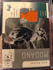 2001-02 01-02 Mike Modano Stars Upper Deck Top Shelf Relic GU Game Used Jersey