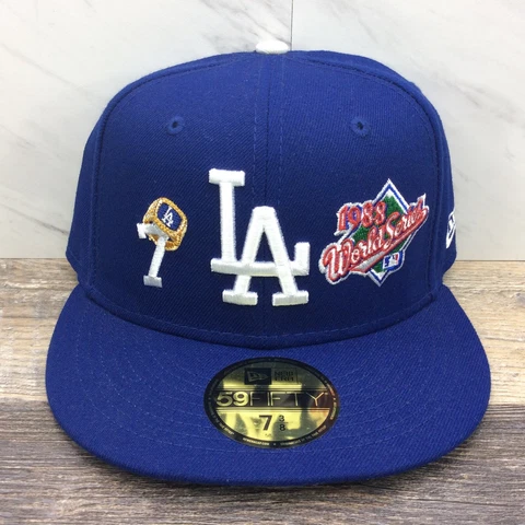New Era Los Angeles Dodgers 59FIFTY Count The Ring Fitted Patch Hat Size 7 3/8 Cover