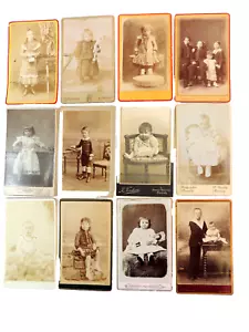 Lot photos anciennes cdv XIXe enfants, fillettes, groupe d'enfants - Foto 1 di 5