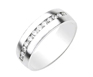 14 Karat Weißgold runder Brillantform Diamant Herrenring 0,84 Karat - Bild 1 von 1