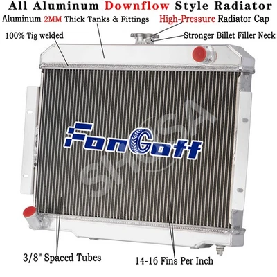 4 Rows Aluminum Radiator For 1972-1986,1974 Jeep CJ5 CJ6 CJ7 Scrambler L6 V8 Foto 1 de 4