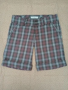 Vintage Abercrombie and Fitch Stretch karierte Damen Bermuda Shorts Größe 4 - Bild 1 von 9
