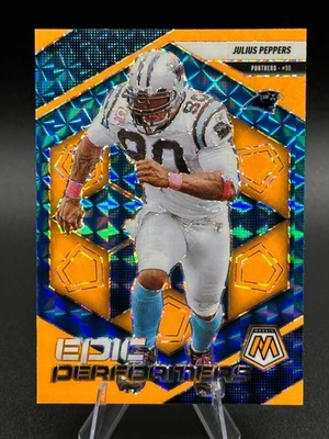 2025 Mosaic Football Julius Peppers Epic Performers Orange Mosaic Prizm Panthers - Image 1 of 2