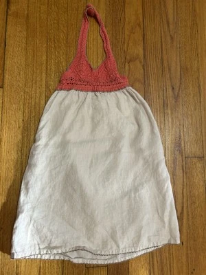 Vestido Halter Stella McCartney para Niña Gap Lino Crochet Espalda Sin Espalda Talla 4 Años Foto 1 de 4