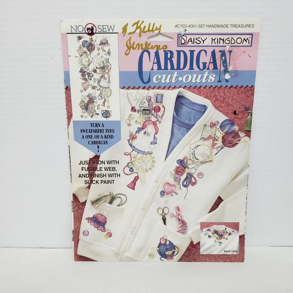 Daisy Kingdom Vintage No-Sew Cardigan Cut-Outs Handmade Treasures C703-4001-027