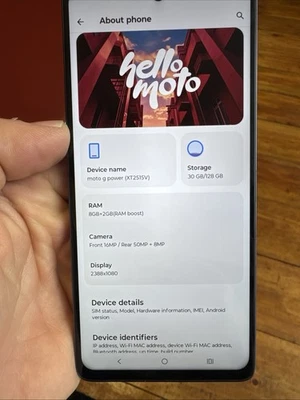 Motorola Moto G Power 5G Desbloqueado, Gris Pizarra, 128GB, 6.8" XT2515V Foto 1 de 4