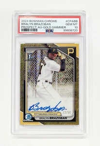 2024 Bowman Chrome 1st Bralyn Brazoban Gold Shimmer Refractor Auto /50 PSA 10 - Picture 1 of 1